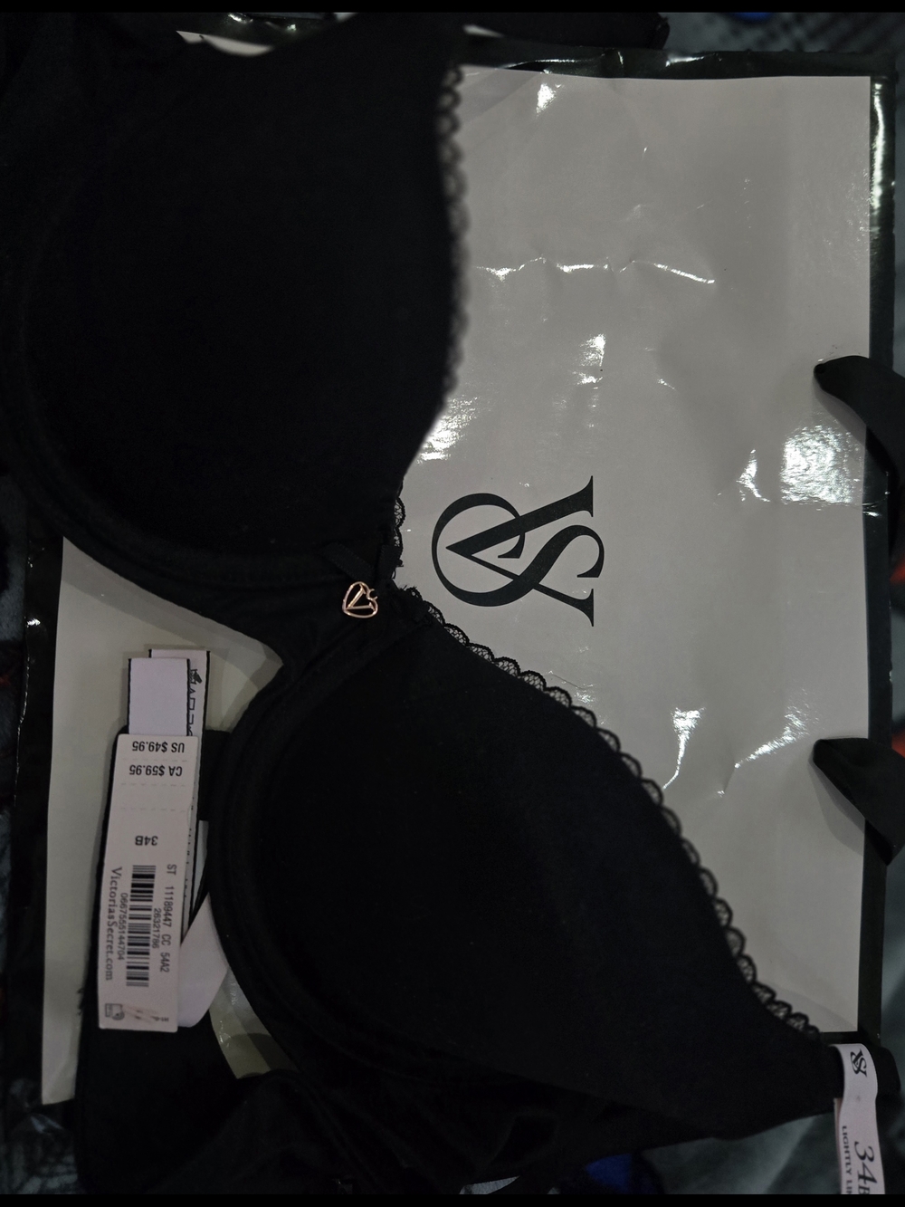 Victoria's Secret Black Lace-Trim T-Shirt Bra